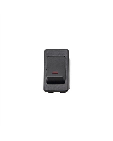 UP98362-Black Rocker w/Red LED 16 Amp 12V S.P.S.T. On/Off 1 Pc.
