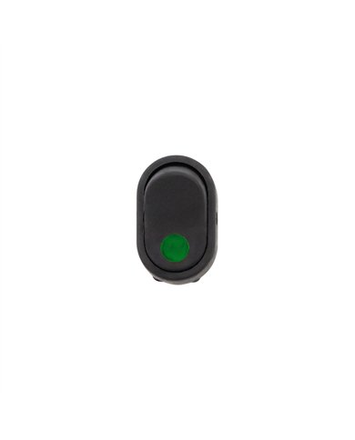 UP98365-Green Illum Oval Rocker 16 Amp 12V On/Off 1/2" Dia. 1 Pc.
