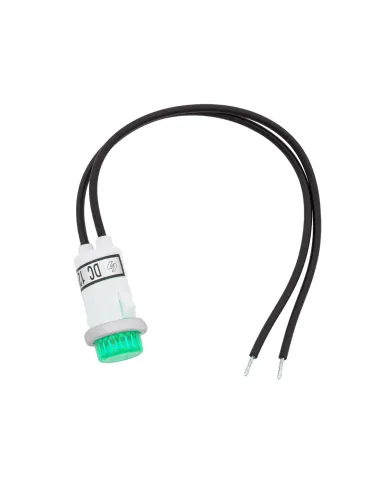 UP98370-16 Amp 12V Green Warning Light w/ 1/2" Panel Mount and Leads, 1 Pc.