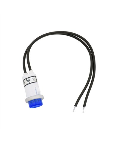 UP98371-16 Amp 12V Blue Warning Light w/ 1/2" Panel Mount and Leads, 1 Pc.