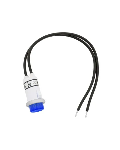 UP98371-16 Amp 12V Blue Warning Light w/ 1/2" Panel Mount and Leads, 1 Pc.