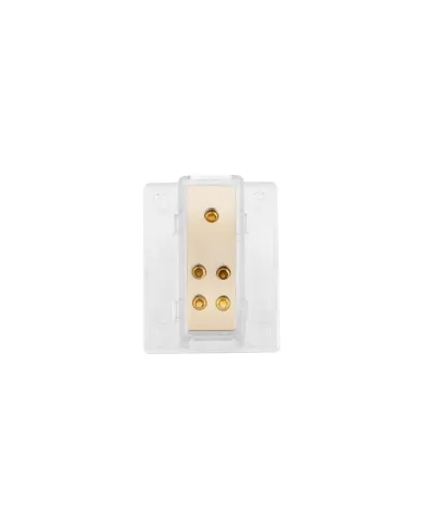 UP98438-Gold Distribution Block with (1) 4 AWG input and (4) 8 AWG outputs, Rectangular Shape 1 Pc.