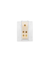 UP98438-Gold Distribution Block with (1) 4 AWG input and (4) 8 AWG outputs, Rectangular Shape 1 Pc.