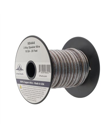 UP98444-Speaker Wire Bonded - 18 AWG 2-Way, PVC Insulated Copper Wire 25 Ft.