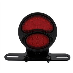 UP20290-Black Motorcycle Rear Fender Mounting Bracket With 1928 LED "DUO Lamp" Tail Light