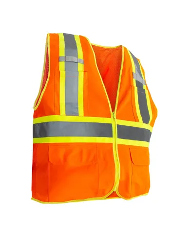 UP99220L-RigGear High Visibility Reflective Orange Safety Vest-Large