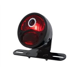 UP20291-DUO Lamp Motorcycle Rear Fender Tail Light With Red Glass Lens & Blue Dot