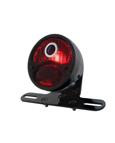 UP20291-DUO Lamp Motorcycle Rear Fender Tail Light With Red Glass Lens & Blue Dot