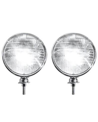 UPA5022SB-7" Chrome Dietz Style Headlight With 12 Volt 6014 Sealed Beam Bulb