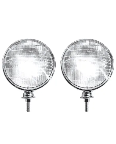 UPA5022SB-7" Chrome Dietz Style Headlight With 12 Volt 6014 Sealed Beam Bulb