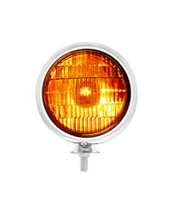 UPC364007-12V Vintage Chrome Fog Light, Amber Lens