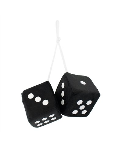 UPC5038K-3" X 3" Classic Fuzzy Dice, Black (Pair)