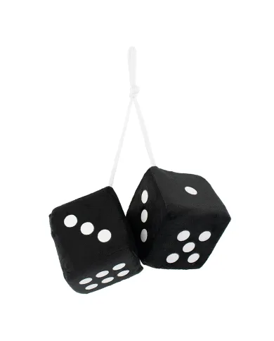 UPC5038K-3" X 3" Classic Fuzzy Dice, Black (Pair)