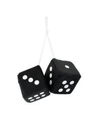 UPC5038K-3" X 3" Classic Fuzzy Dice, Black (Pair)