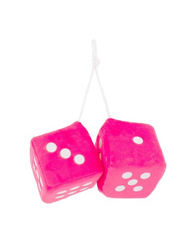 UPC5038P-3" X 3" Classic Fuzzy Dice, Pink (Pair)