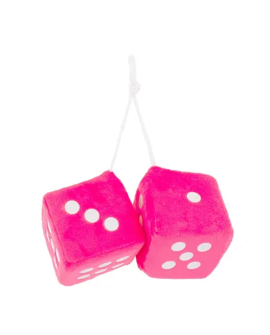 UPC5038P-3" X 3" Classic Fuzzy Dice, Pink (Pair)