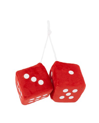 UPC5038R-3" X 3" Classic Fuzzy Dice, Red (Pair)
