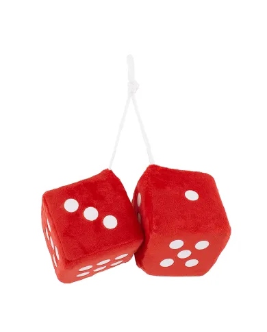 UPC5038R-3" X 3" Classic Fuzzy Dice, Red (Pair)