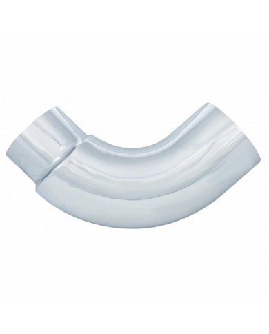 UPE390-75-1616-Chrome 90 Degree Exhaust Elbow, Reduce 7" O.D. To 5" O.D. - 16" X 16"