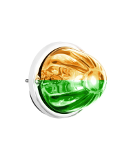 UP37415-  360-Degree Double Fury LED Bulb Glass Watermelon Flush Mount Kit-Amber & Green LED