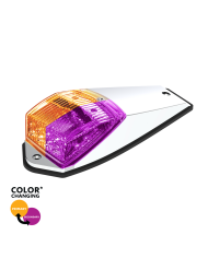 UP35971-Double Fury 17 LED Grakon 5000 Style Square Cab Light - Amber & Purple LED/Clear Lens