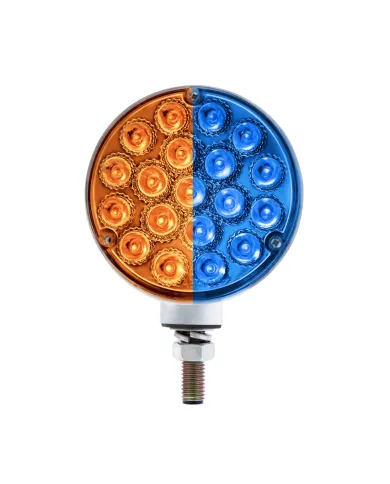 UP36271-Double Fury 38 LED Reflector Double Face Turn Signal Light-Amber, Red, & Blue LED/Clear Lens