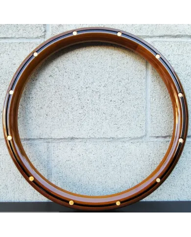 FSPHW14SMRB - 14"  Half Wrap - Mahogany W/ Burn and Brass Rivets