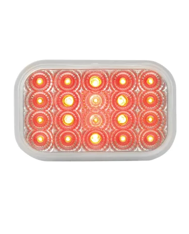 GG77014BP - RECT. LOW PROFILE SPYDER RED 20 LED LIGHT, CLEAR LENS
