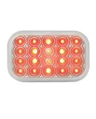 GG77014BP - RECT. LOW PROFILE SPYDER RED 20 LED LIGHT, CLEAR LENS