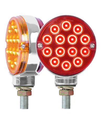 GG75194 - 3" PEARL DOUBLE FACE AMBER/RED 14 LED/SIDE, TWIN PACK