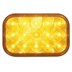 UP38746-15 LED Rectangular Turn Signal Light - Amber LED/Amber Lens