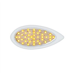 UP38807-39 LED "Teardrop" Turn Signal Light With Bezel - Amber LED/Clear Lens