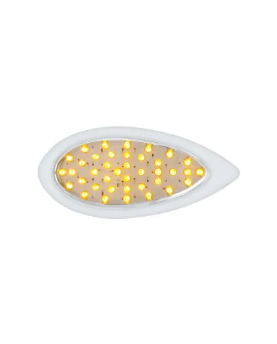 UP38807-39 LED "Teardrop" Turn Signal Light With Bezel - Amber LED/Clear Lens