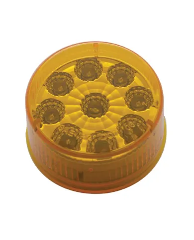 UP38849-9 LED 2" Round Reflector Light (Clearance/Marker) - Amber LED/Amber Lens