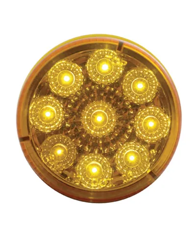 UP38849-9 LED 2" Round Reflector Light (Clearance/Marker) - Amber LED/Amber Lens