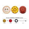 UP38849BAK-9 LED 2" Round Reflector Light Kit (Clearance/Marker) - Amber LED/Amber Lens