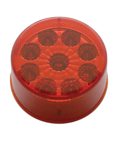 UP38850-9 LED 2" Round Reflector Light (Clearance/Marker) - Red LED/Red Lens