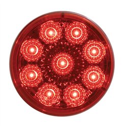 UP38850-9 LED 2" Round Reflector Light (Clearance/Marker) - Red LED/Red Lens