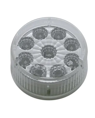 UP38851-9 LED 2" Round Reflector Light (Clearance/Marker) - Amber LED/Clear Lens
