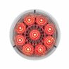 UP38852-9 LED 2" Round Reflector Light (Clearance/Marker) - Red LED/Clear Lens