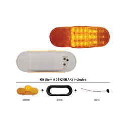 UP38920BAK-18 LED Mid-Trailer Turn Signal Light Kit - Amber LED/Amber Lens