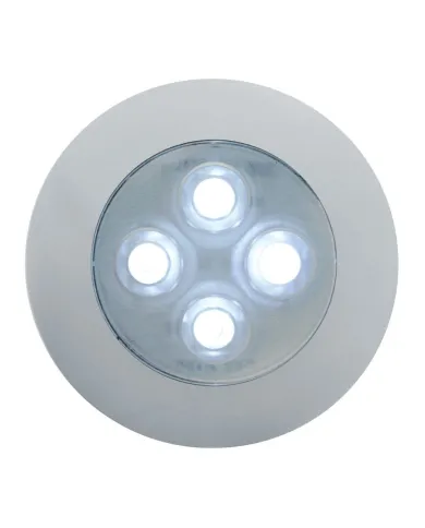 UP38936-4 LED 1-3/4" Dome Light 3" Round Bezel-White LED/Clear Lens