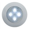 UP38936-4 LED 1-3/4" Dome Light 3" Round Bezel-White LED/Clear Lens