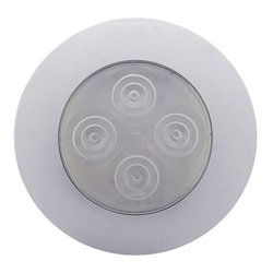 UP38936-4 LED 1-3/4" Dome Light 3" Round Bezel-White LED/Clear Lens