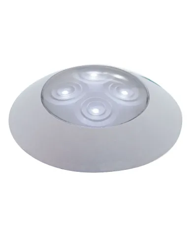 UP38936-4 LED 1-3/4" Dome Light 3" Round Bezel-White LED/Clear Lens
