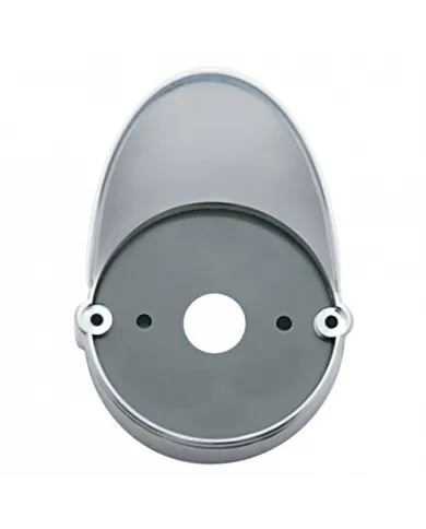 UP39208B-Chrome LED Light Flush Mount Base With Visor For Grakon 1000 Style Lights (Bulk)