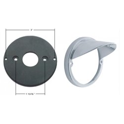 UP39211B-Chrome LED Light Flush Mount Base With Visor (Bulk)