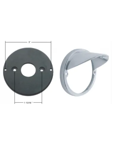 UP39211B-Chrome LED Light Flush Mount Base With Visor (Bulk)
