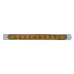 UP39250-11 LED 17" P/T/C Light Bar With Chrome Bezel - Amber LED/Amber Lens