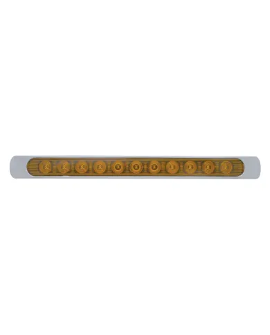 UP39250-11 LED 17" P/T/C Light Bar With Chrome Bezel - Amber LED/Amber Lens